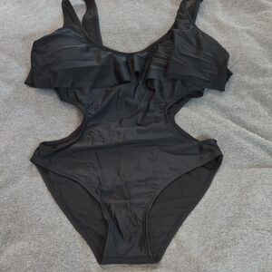 Elegant Black Women's One Piece Swimsuit